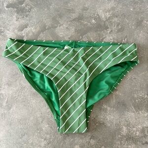 Sea Level Swim green white stripe bikini bottoms size 4 new